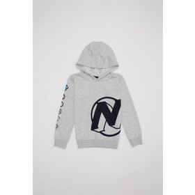 DeFacto M0320A619WNGR362 Gri Şardonlu Baskılı Kapüşonlu Erkek Çocuk Sweatshirt