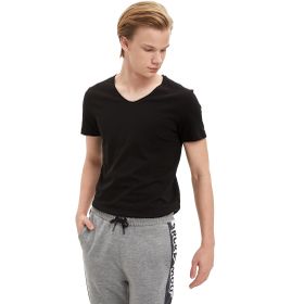 DeFacto M4791AZ Slim Fit V Yaka Kısa Kollu Siyah Erkek T-shirt