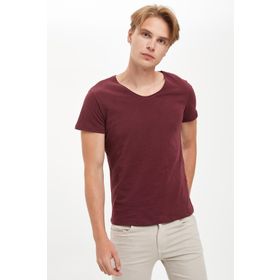 DeFacto M4791AZ Slim Fit V Yaka Kısa Kollu Siyah Erkek T-shirt