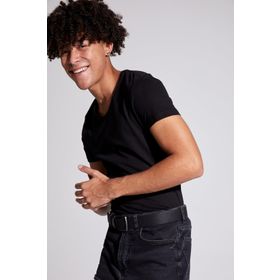 DeFacto M4791AZ Slim Fit V Yaka Kısa Kollu Siyah Erkek T-shirt