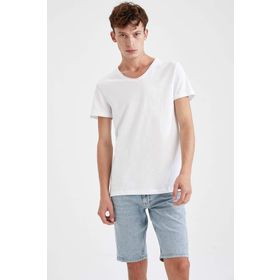 DeFacto M4791AZ20SP Slim Fit V Yaka Basic Kısa Kollu Tişört