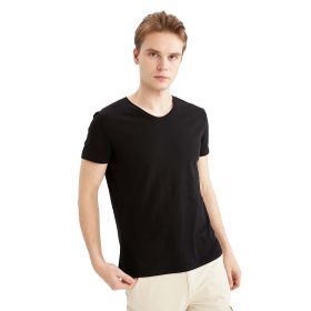 DeFacto M4791AZ22SP Slim Fit V Yaka Siyah Erkek Tişört
