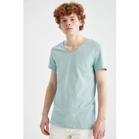 DeFacto M4791AZ22SP Slim Fit V Yaka Siyah Erkek Tişört