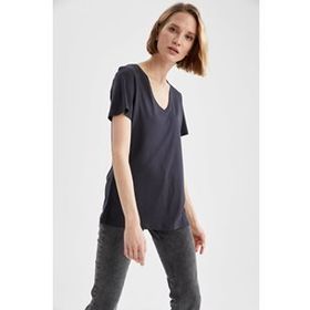 DeFacto M4991AZ.19SM.GD2 Altın V Yaka Regular Fit Kısa Kollu Kadın T-shirt