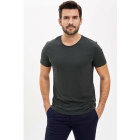 DeFacto M6606AZ.20SP.GN915 Yeşil Basic Slim Fit Erkek T-Shirt