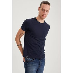 DeFacto M6608AZ21SP Siyah Slim Fit Bisiklet Yaka Kısa Kollu Basic Erkek T-shirt