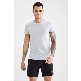 DeFacto M6608AZ21SP Siyah Slim Fit Bisiklet Yaka Kısa Kollu Basic Erkek T-shirt