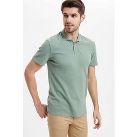 DeFacto M6609AZ.20SP.GN460 Yeşil Slim Fit Basic Polo Erkek T-Shirt