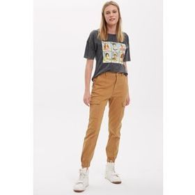 DeFacto M7429AZ.20SM.NM65 Karma Jogger Standart Fit Dokuma Kadın Pantolon