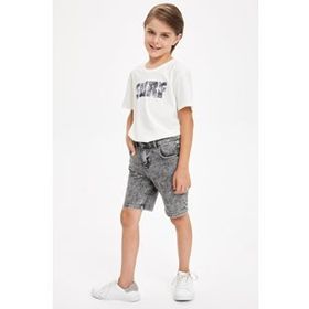 DeFacto M9583A620SMBK47 Slim Fit Jean Erkek Çocuk Şort