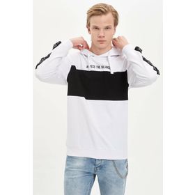 DeFacto N2572AZ20SPWT34 Renk Bloklu Kapüşonlu Erkek Sweatshirt