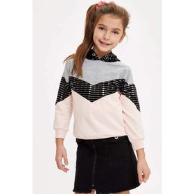 DeFacto N2572AZ20SPWT34 Renk Bloklu Kapüşonlu Erkek Sweatshirt