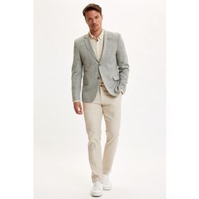 DeFacto N6640AZ.20SM.GR253 Gri Tailored Fit Dokuma Erkek Pantolon