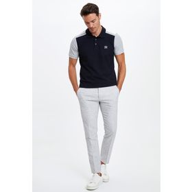 DeFacto N6640AZ.20SM.GR253 Gri Tailored Fit Dokuma Erkek Pantolon