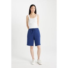 DeFacto N7439AZNS NV42 Regular Fit Basic Düz Bermuda Lacivert Kadın Şort