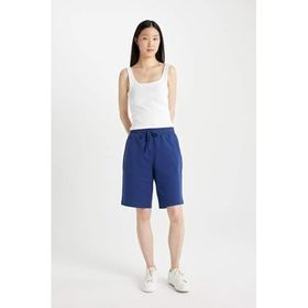 DeFacto N7439AZNS NV42 Regular Fit Basic Düz Bermuda Lacivert Kadın Şort