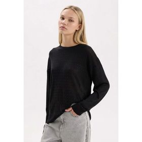 DeFacto N9139AZ.19CW.BN409 Kahverengi Relax Fit Basic Triko Kadın Kazak