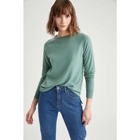 DeFacto N9139AZ.19CW.BN409 Kahverengi Relax Fit Basic Triko Kadın Kazak