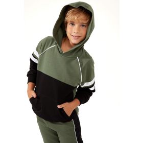 DeFacto N9296A619CWBK27 Fermuarlı Kapüşonlu Erkek Çocuk Sweatshirt