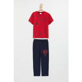 DeFacto N9605A620SPRD2 Baskılı Kısa Kollu Erkek Çocuk Pijama Takımı