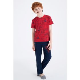 DeFacto N9605A620SPRD2 Baskılı Kısa Kollu Erkek Çocuk Pijama Takımı
