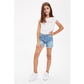 DeFacto N9731A620SPNM28 Kısa Jean Kız Çocuk Şort