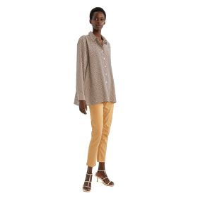 DeFacto Oversize Fit Leopar Desenli Uzun Kollu Viskon Gömlek