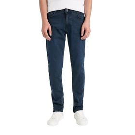 DeFacto Pedro İndigo Slim Fit Dar Kalıp Normal Bel Dar Paça Erkek Jean Pantolon
