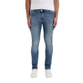 DeFacto Pedro Mavi Slim Fit Dar Kalıp Normal Bel Dar Paça Erkek Jean Pantolon