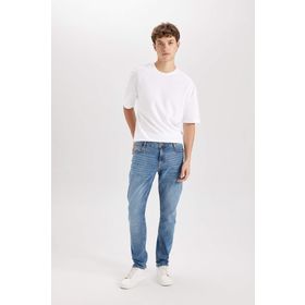 DeFacto Pedro Yeşil Slim Fit Dar Kalıp Normal Bel Dar Paça Erkek Jean Pantolon