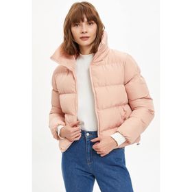 DeFacto R0950AZ.19WN.BK22 Siyah Regular Fit Dik Yaka Fermuarlı Kadın Mont