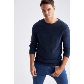 DeFacto R1054AZ20WN Bordo Bisiklet Yaka Slim Fit Triko Erkek Kazak