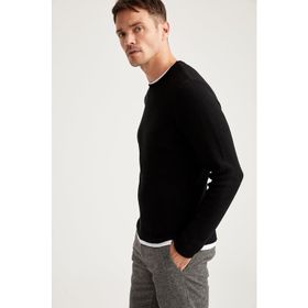 DeFacto R1054AZ20WN Bordo Bisiklet Yaka Slim Fit Triko Erkek Kazak