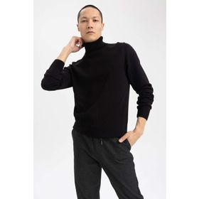DeFacto R1124AZ23WNBK27 Slim Fit Balıkçı Yaka Triko Erkek Kazak