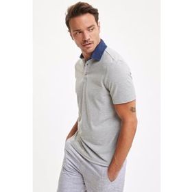 DeFacto R3439AZ.20SM.BG448 Bej Polo Yaka Kısa Kollu Regular Fit Erkek T-Shirt