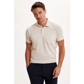 DeFacto R3439AZ.20SM.BG448 Bej Polo Yaka Kısa Kollu Regular Fit Erkek T-Shirt