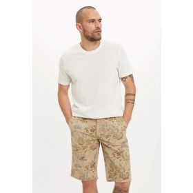 DeFacto R3441AZ.20SM.BG448 Bej Bisiklet Yaka Regular Fit Kısa Kollu Erkek T-Shirt