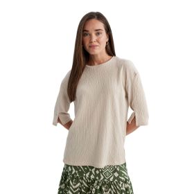 DeFacto R3441AZ.20SM.BG448 Bej Bisiklet Yaka Regular Fit Kısa Kollu Erkek T-Shirt