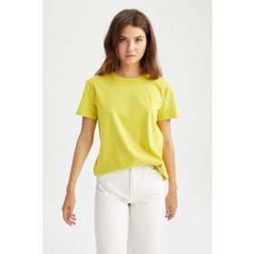 DeFacto R5585AZ.20SM.PN592 Pembe Basic Regular Fit Kısa Kollu Kadın T-shirt