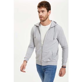 DeFacto R5775AZ20AU Erkek Kapüşonlu Fermuarlı Regular Fit Sweatshirt
