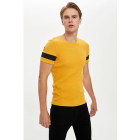 DeFacto R5812AZ20SMBK27 Bisiklet Yaka Kısa Kollu Slim Fit Erkek T-shirt