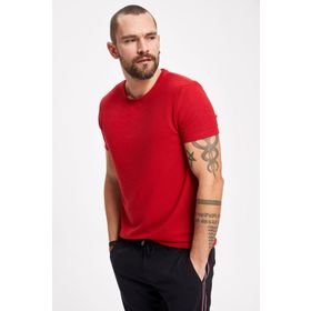 DeFacto R5812AZ20SMBK27 Bisiklet Yaka Kısa Kollu Slim Fit Erkek T-shirt