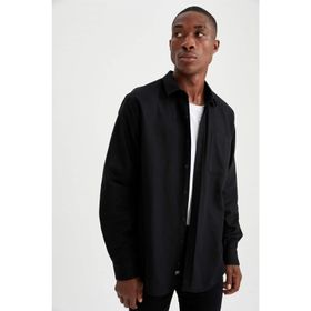 DeFacto Regular Fit Basic Uzun Kollu Gömlek