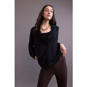 DeFacto Regular Fit Gömlek Yaka Uzun Kollu Gömlek