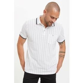DeFacto S2762AZ20HSWT32 Beyaz Baskılı Polo Yaka Regular Fit Pamuklu Erkek T-shirt