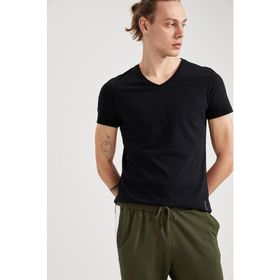 DeFacto S3930AZ20SM Erkek Slim Fit V Yaka Basic Tişört