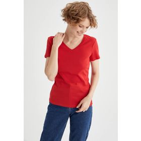 DeFacto S3930AZ20SM Erkek Slim Fit V Yaka Basic Tişört