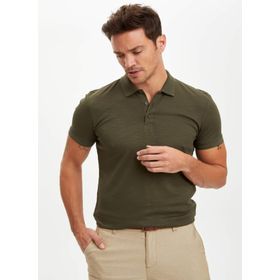 DeFacto S5186AZ20HS Erkek Polo Yaka Kısa Kollu Slim Fit Pike Tişört