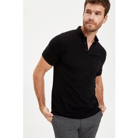DeFacto S5186AZ20HS Erkek Polo Yaka Kısa Kollu Slim Fit Pike Tişört