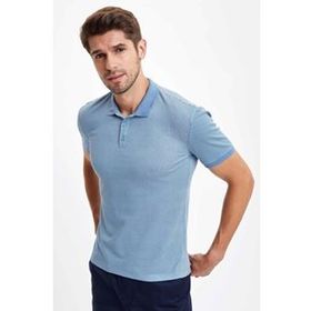 DeFacto S5186AZ20HS Erkek Polo Yaka Kısa Kollu Slim Fit Pike Tişört